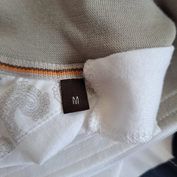 NWT Left Coast Tee Men's 100% Cotton White Blue Striped Sweater Size M - Picture 15 of 15